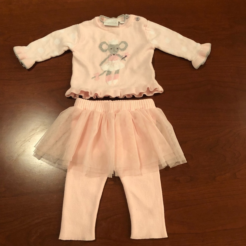 Elegant baby sweater & pant set
